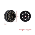 Miniatyrbilde 2 av 5: 4 stk 1.0 Pluss Messing Beadlock Hjul Felg Hjulnav for 1/18 1/24 Rc Crawler Trx4m Axial Scx24 Ax24 Fc（Sort Gul）