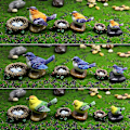 Miniatyrbillede 3 af 5: Miniature dukkehus fehavesæt: 3 stk fugle og 1 stk rede（S）