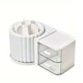 Miniatyrbillede 1 af 6: ABS roterende penneholder 360 roterende multifunktion penneboks stor kapacitet skrivebordsopbevaringsboks