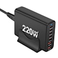 Miniatyrbild 3 av 4: 6-Port Snabbladdare, Bärbar 200W USB C Laddningsstation Väggladdare Adapter, Kompakt Reseladdare för iPhone 14 13 12 11 Pro Max Pixel Note Galaxy