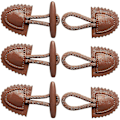 Miniatyrbilde 1 av 3: Jakkebytteknapper, hornknapper, 10 par syknapper, håndverksdekorasjoner (brun)