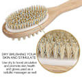Pikkukuva 3 / 3: Puinen Body Brush -kylpyharja selän kuorintakoneeseen - Luonnonharjakset Kaksoishierontakylpyharja - Erinomainen