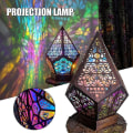 Miniatyrbillede 5 af 5: Bohemian Mosaic Stjernehimmel Gulvprojektioner Lampe Bord Sengelampe（63-85kg，efterårshvidt jakkesæt）