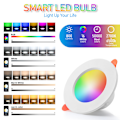 Miniatyrbild 3 av 6: 3-pack Bluetooth Smarta Downlights Tuya RGBCW Full Färg Dimning Alexa Röst/APP-kontroll