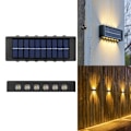 Pikkukuva 5 / 6: Aurinkokäyttöinen seinävalaisin ulkokäyttöön, ylös- ja alaspäin suuntautuvat valot, 12 LED:n aurinkovalot IP65 vedenpitävä seinävalaisin, LED-puutarhavalaisin, puutarhavalot, lämmin valkoinen