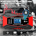 Miniatyrbillede 3 af 6: 12-Amp Bilbatterilader, 12V og 24V Smart Fuldautomatisk Vedligeholdelseslader med Temperaturkompensation (rød)
