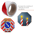 Miniatyrbilde 3 av 4: 25m X 5cm Sikkerhetsvarselstape Refleksteip Selvklebende Teip Refleksstripe Trafikk Refleks（2）