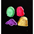 Miniatyrbillede 4 af 5: 4 stk Star Wars Cookie Cutter Plast Fondant Cutter Multi-farve Kiks Cutter 3d Cookie Cutter Sæt Star Wars Bageform