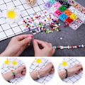 Miniatyrbillede 6 af 6: Sæt til fremstilling af perlearmbånd, perlearmbåndssæt til venskab med ponyperler, bogstavperler, charmeperler og elastisk snor til fremstilling af armbånd og smykker