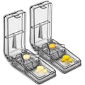 Miniatyrbillede 1 af 4: 2 stk pilleæske med tabletdeler, pilledeler, medicinhalverer, pilledeler, pilleæske, pilleæsker