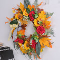 Miniatyrbilde 3 av 5: Høst krans for inngangsdør Fargerik høst kunstig blomsterkrans med sløyfe