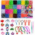 Pikkukuva 1 / 6: Rainbow Loom -sarja DIY-askartelusetti, värikkäät kuminauhat, opettavainen lasten lelu, rannekoru