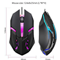 Miniatyrbillede 2 af 6: RGB Gaming Mus, 1600 DPI Computer Kablet Mus, Ergonomisk Gaming Mus, Farverige Lys, 3D Rullehjul, til Win10 8 7 til Win til Win XP