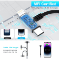 Pikkukuva 3 / 5: Lightning & USB-c - 3,5 mm kuulokeliitäntäsovitin 2-in-1 kuulokeadapteri Iphone Type C - 3,5 mm naaraskuulokeliitäntään Ipad/iphone 1