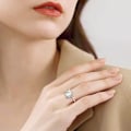 Miniatyrbillede 3 af 5: Angst Fidget Spinner Ring, Fidget Ringe til Angstlindring Stress Åben Justerbar Blomst Måne Stjerne Figet Spinder Ring Stakbar Ring