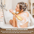 Pikkukuva 1 / 3: Puinen Body Brush -kylpyharja selän kuorintakoneeseen - Luonnonharjakset Kaksoishierontakylpyharja - Erinomainen