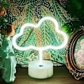 Miniatyrbillede 2 af 5: Cloud Neon Skilte Cloud Lys til Soveværelse, Hvid Led Cloud Lys Værelse Dekoration, USB/Batteridrevet Cloud Neon Lys, Æstetisk Neon Cloud Skilt Lampe