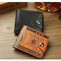 Miniatyrbild 4 av 5: Herr US 100 Dollar Bill Läder Bifold Card Photo Holder Plånbok Handväska Handväska (Med spänne-svart)