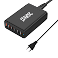 Miniatyrbild 1 av 4: 6-Port Snabbladdare, Bärbar 200W USB C Laddningsstation Väggladdare Adapter, Kompakt Reseladdare för iPhone 14 13 12 11 Pro Max Pixel Note Galaxy