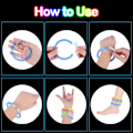 Miniatyrbilde 5 av 6: Pakke med 15 festtilbehør for barn, LED-lysleke, LED-blinkende armbånd og briller som lyser i mørket, for barn og voksne