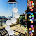 Miniatyrbillede 3 af 5: Farveskiftende Solar Powered Led Chimes Havedekoration til udendørs romantisk gårdhave med kroge