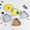 Miniatyrbillede 4 af 4: Non-stick Love Heart Jordbærform Kagebakke Bagning Ost Brød Bakke Jelly Pudding Form Køkkentilbehør（kærlighed，sølv）