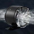 Miniatyrbillede 5 af 5: Kraftig Mute udstødningsventilator - 6 tommer køkkenventilator, aluminiumslegering, beskyttelsesgitter (6, sort)