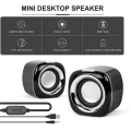 Miniatyrbild 2 av 5: Datorbordshögtalare PC-drivna högtalare USB högtalare Bildskärm Högtalare-Svart