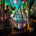 Miniatyrbillede 2 af 5: Bohemian Mosaic Stjernehimmel Gulvprojektioner Lampe Bord Sengelampe（63-85kg，efterårshvidt jakkesæt）