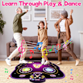 Miniatyrbilde 6 av 6: Dansematte for jentegaver: Beste dansematte med Bluetooth-musikk, dansefester, festutstyr, leker for gutter og jenter i alderen 3, 4, 5, 6, 7, 8, 9 og 10 år