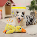 Miniatyrbild 3 av 5: The Mellow Dog, Mellow Dog Calming Duck, slitstark pipande hundleksak för inomhusvalp（lotusrotfärg）