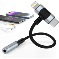 Pikkukuva 1 / 5: Lightning & USB-c - 3,5 mm kuulokeliitäntäsovitin 2-in-1 kuulokeadapteri Iphone Type C - 3,5 mm naaraskuulokeliitäntään Ipad/iphone 1