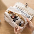 Miniatyrbild 3 av 5: Hängande necessär med krok, bärbar hopfällbar kosmetisk sminkorganisatör för kvinnor flickor födelsedagspresent