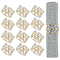 Miniatyrbillede 1 af 5: Servietringe, 12 stk. Guld Servietringe, Servietringholdere til spisning