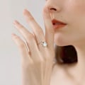 Miniatyrbillede 2 af 5: Angst Fidget Spinner Ring, Fidget Ringe til Angstlindring Stress Åben Justerbar Blomst Måne Stjerne Figet Spinder Ring Stakbar Ring