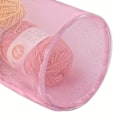 Miniatyrbillede 6 af 6: Strikkepose til opbevaring af garn, netgarnbeholder, hulnetcylinder hæklet uld gadgetbeholder, garntaske med trækløkke