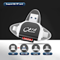 Miniatyrbillede 6 af 6: Multi-port 4 i 1 Universal Sd Tf-kortlæser, USB C Sd Tf-hukommelseskortlæser, Usb C Hub Multiport-adapter (sort)