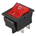 Miniatyrbillede 1 af 5: Rødt lys oplyst 4-benet DPST ON/OFF Snap-in-vippekontakt 16A 20A 250V AC（rød sort）