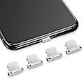 Miniatyrbilde 1 av 3: 4 stk egnet for Iphone Apple mobiltelefon usb ladeport Støvplugg（4PCS，sølv）