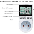 Miniatyrbillede 3 af 5: Digital / Varme Køling Termostat Stikkontakt Lcd Temperatur Controller, 230V Til Drivhusgård Temperatur Controller/Terrarium Termostat(Socket)