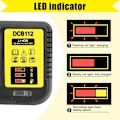 Miniatyrbillede 5 af 6: DCB112 til Dewalt Batterilader Udskiftning til Dewalt 12V 20V og 60V Max Lithium-Ion Batteri DCB205 DCB112 DCB201 DCB200 DCB612