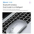 Miniatyrbilde 6 av 6: Trådløs dobbelmodus Bluetooth-mus for Apple-enheter: Stillegående, oppladbar, perfekt for bruk på bærbare datamaskiner på kontoret