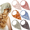 Miniatyrbild 1 av 6: 6 st blommiga elastiska hårbandanas Boho Scarf Hårband Chiffon Huvudduk Turban med hårklämmor för kvinnor