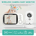 Miniatyrbillede 3 af 4: Babyalarm med kamera og nattesyn, babyalarm Video trådløs 3,2'' LCD-skærm med Vox-tilstand, tovejs tale