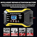 Miniatyrbillede 3 af 6: Bilbatterilader, 12V 6A Smart Batteri Trickle Lader Bil 12V Batteri Vedligeholdelses Desulfator (gul)
