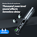 Miniatyrbild 3 av 5: Nya utdragbara fack, LED-display, transparent fodral, In-Ear Bluetooth 5.3 TWS sport-hörlurar
