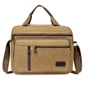 Pikkukuva 1 / 5: Suurikapasiteettinen Canvas Simple Version -olkalaukku casual bisneslaukku miehille (one size, khaki)