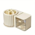 Miniatyrbillede 1 af 6: ABS roterende penneholder 360 roterende multifunktion pennebokse stor kapacitet skrivebordsopbevaringsboks