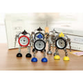 Miniatyrbild 3 av 3: Gear Robot Väckarklocka Rostfritt stål Metall, Wake Up Clock med Flash Eye Light och handklämma (1 bit blå)