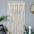 Miniatyrbild 4 av 6: Macrame Väggbonad Dörrgardin Dörrfönstergardin Bröllopsbakgrund Gobeläng Väggmatta, 85*200cm (Utan stång)